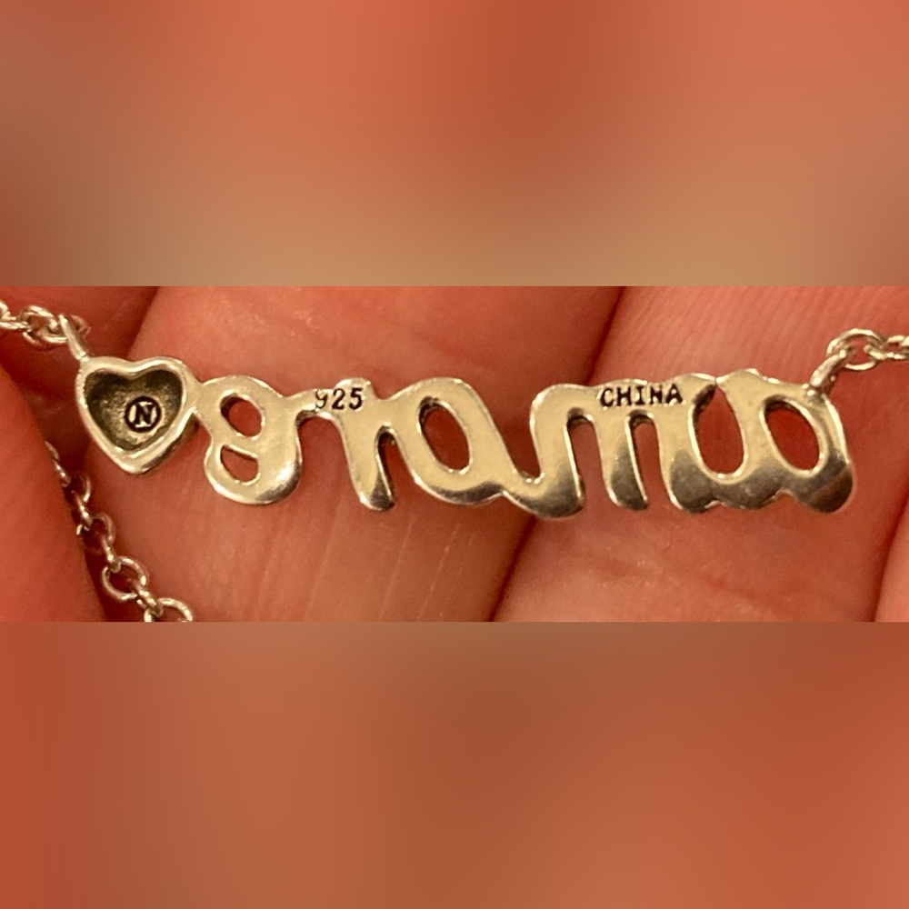 Sterling silver (925) choker, 16.5 inches. Made in China. “amore”, with ❤️ icon. - Picture 2 of 3